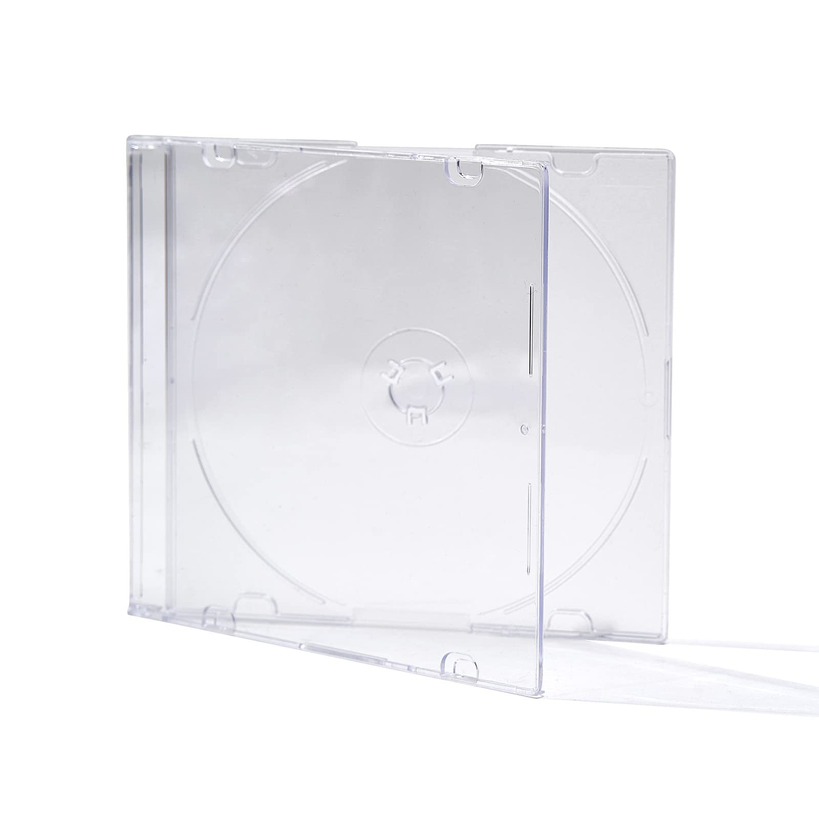 Maxtek Ultra Thin 5.2mm Slim Clear CD Jewel Case with Built in Frost Clear Tr...