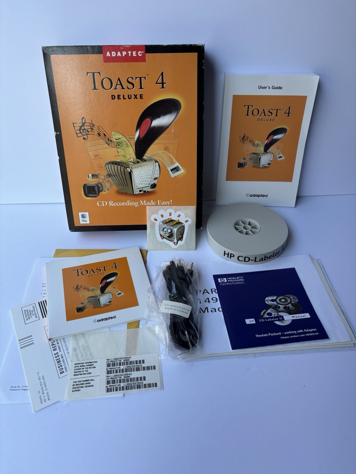 Vintage Macintosh Adaptec Toast 4 Deluxe Software Big Box CD Recording Complete