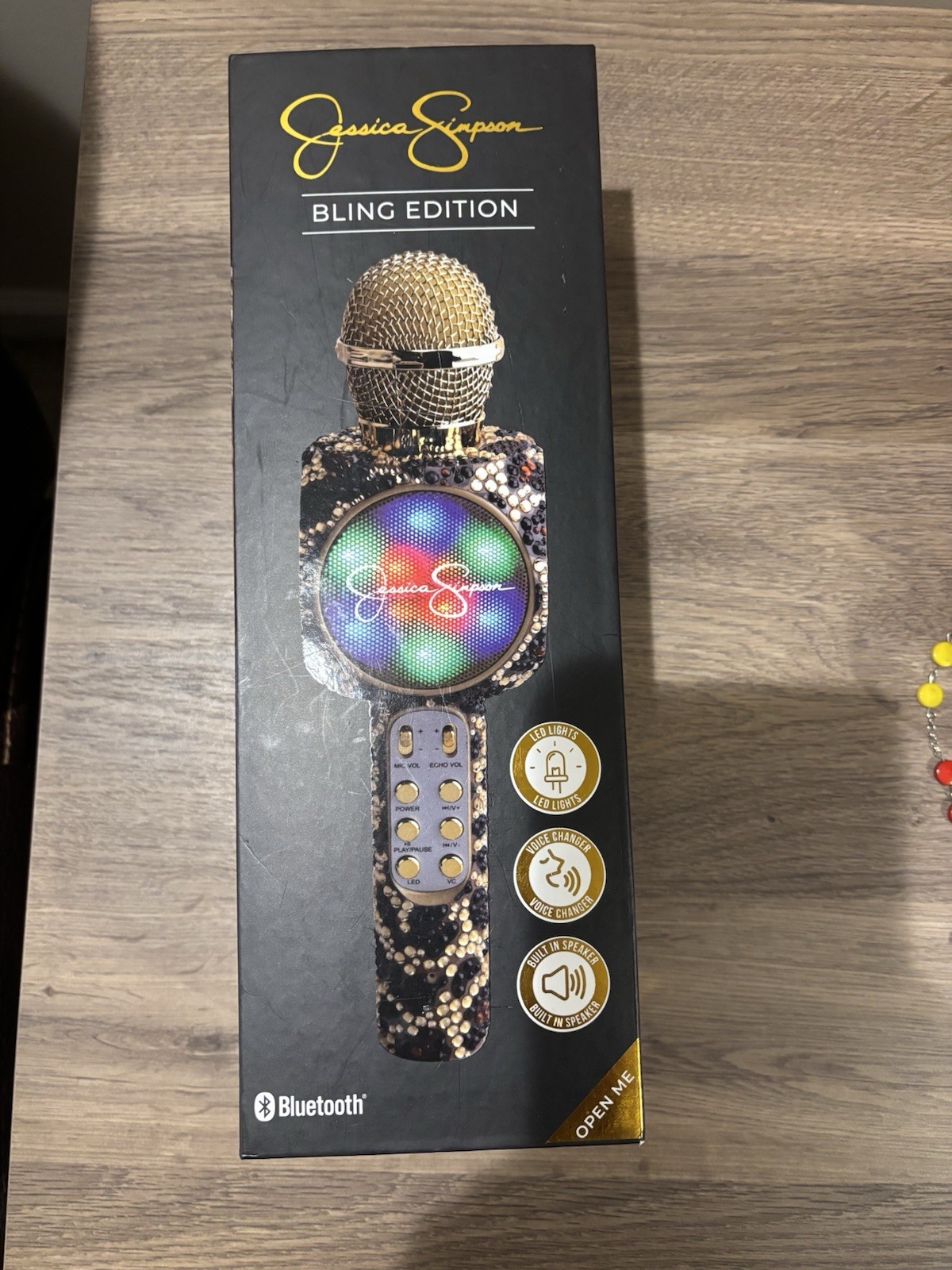 Jessica Simpson Leopard Microphone Bling Edition Wireless Bluetooth for Karaoke