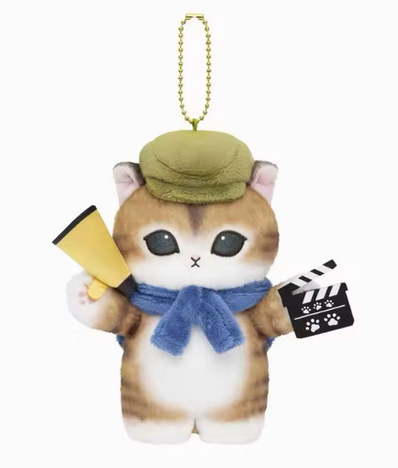 New Mofusand Film Director Cat Plush Keychain Movie Key Charm LARGE Holder Purse