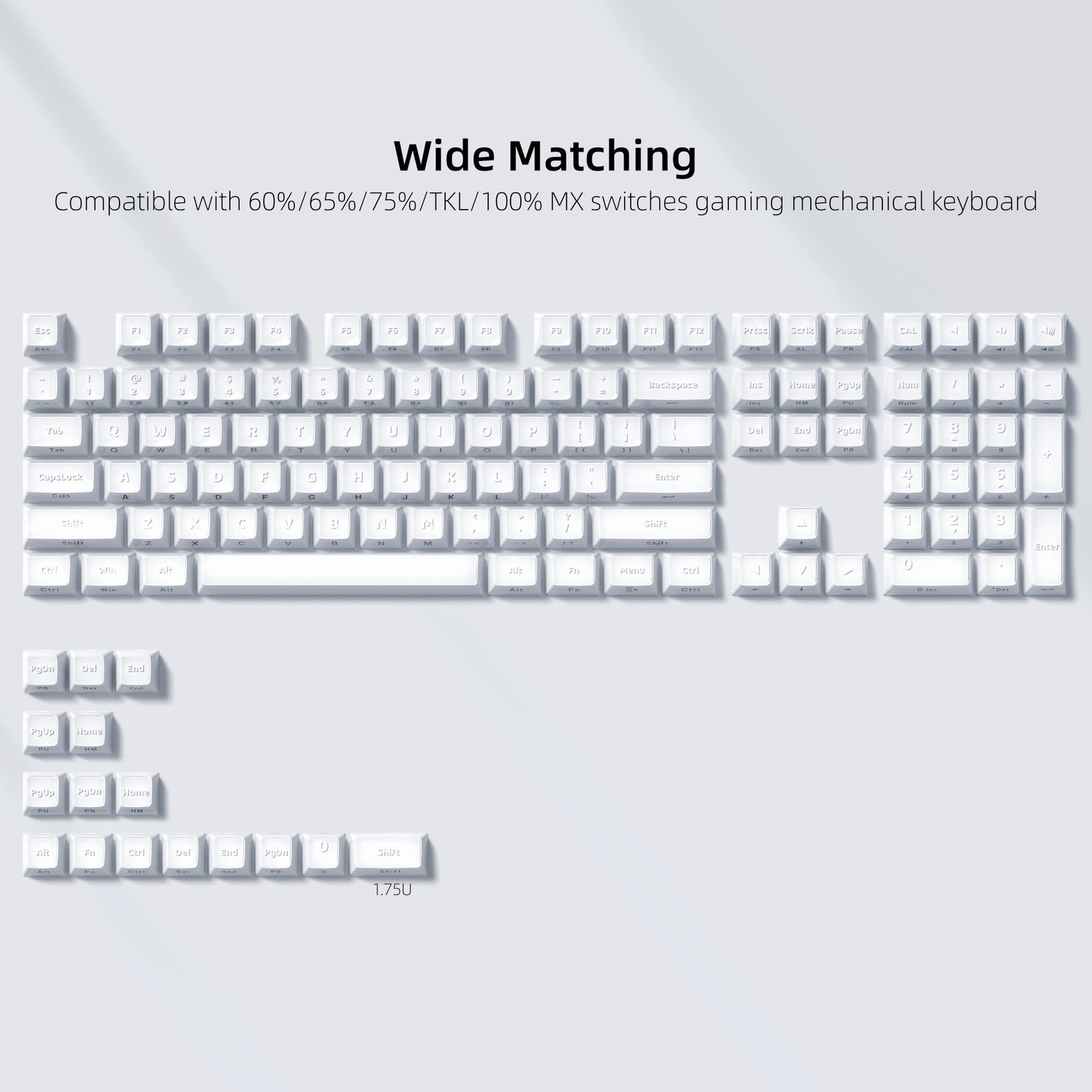 White Jelly Keycaps 3.0, Shine Through Keycaps