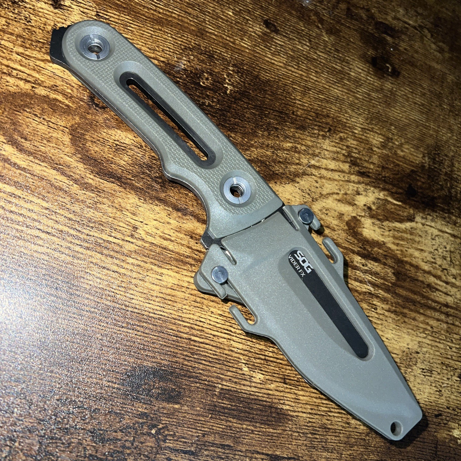 EDC BLACK SOG PROVIDER G10 Fixed Blade Knife Green G-10!!