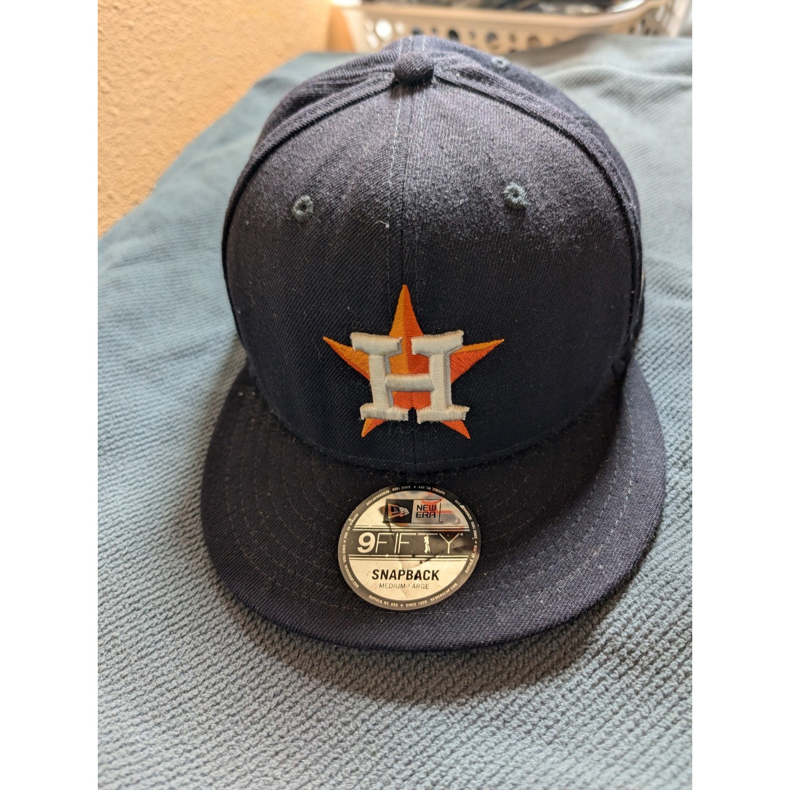 New Era 9FIFTY Snapback Hat Houston Astros Baseball Cap Medium Large Fitted
