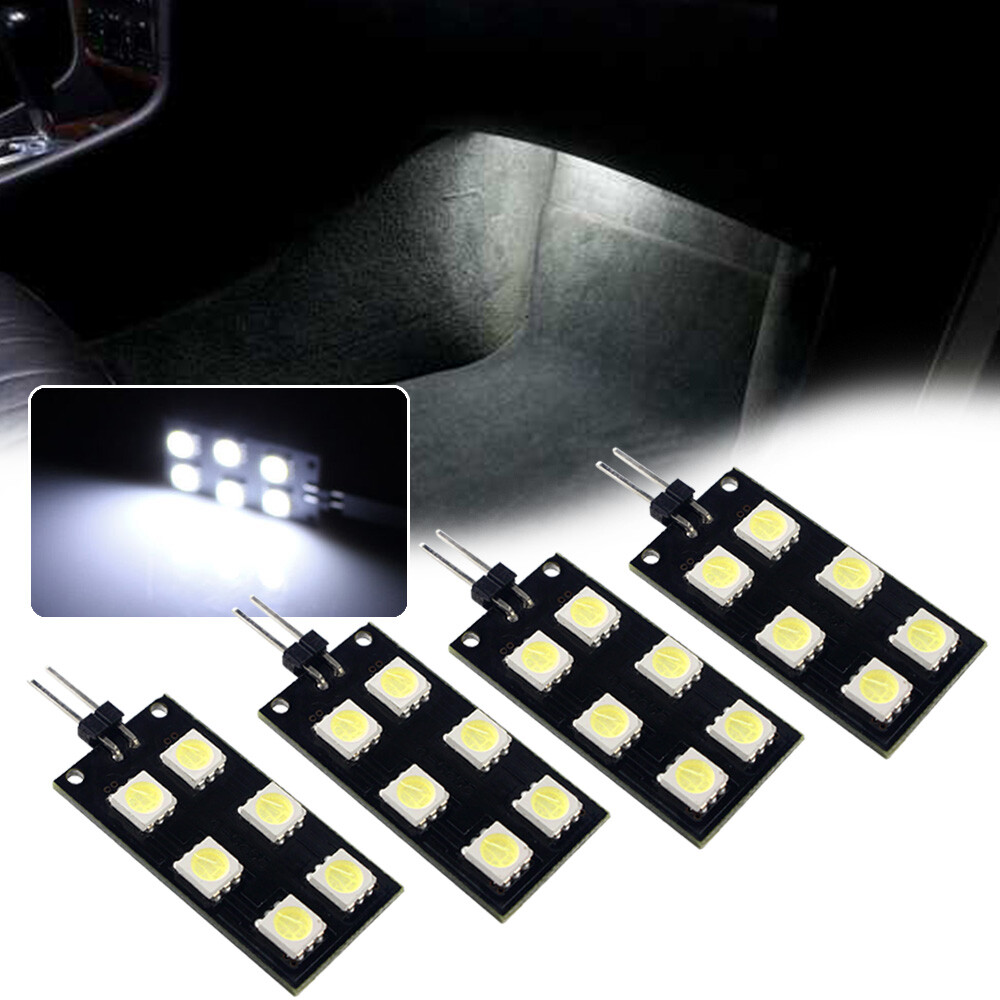 4x Error Free White Footwell Lights 5050-SMD LED For Audi A4 S4 B8 2008-2015