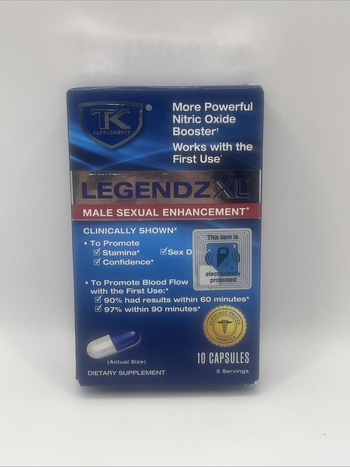 TK Supplements Legendz XL Male Sexual Enhancement - 10 Capsules EXP: 07/2027