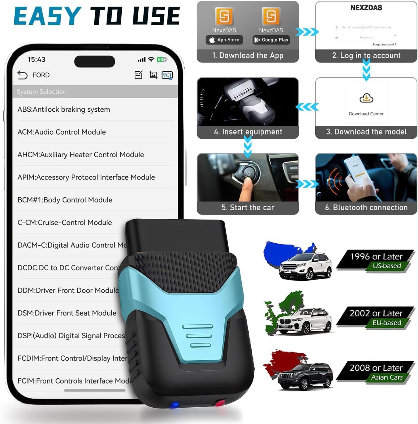 Z100 OBD2 Scanner Bluetooth 5.2 Full System Diagnostic Tool - 9+ Reset
