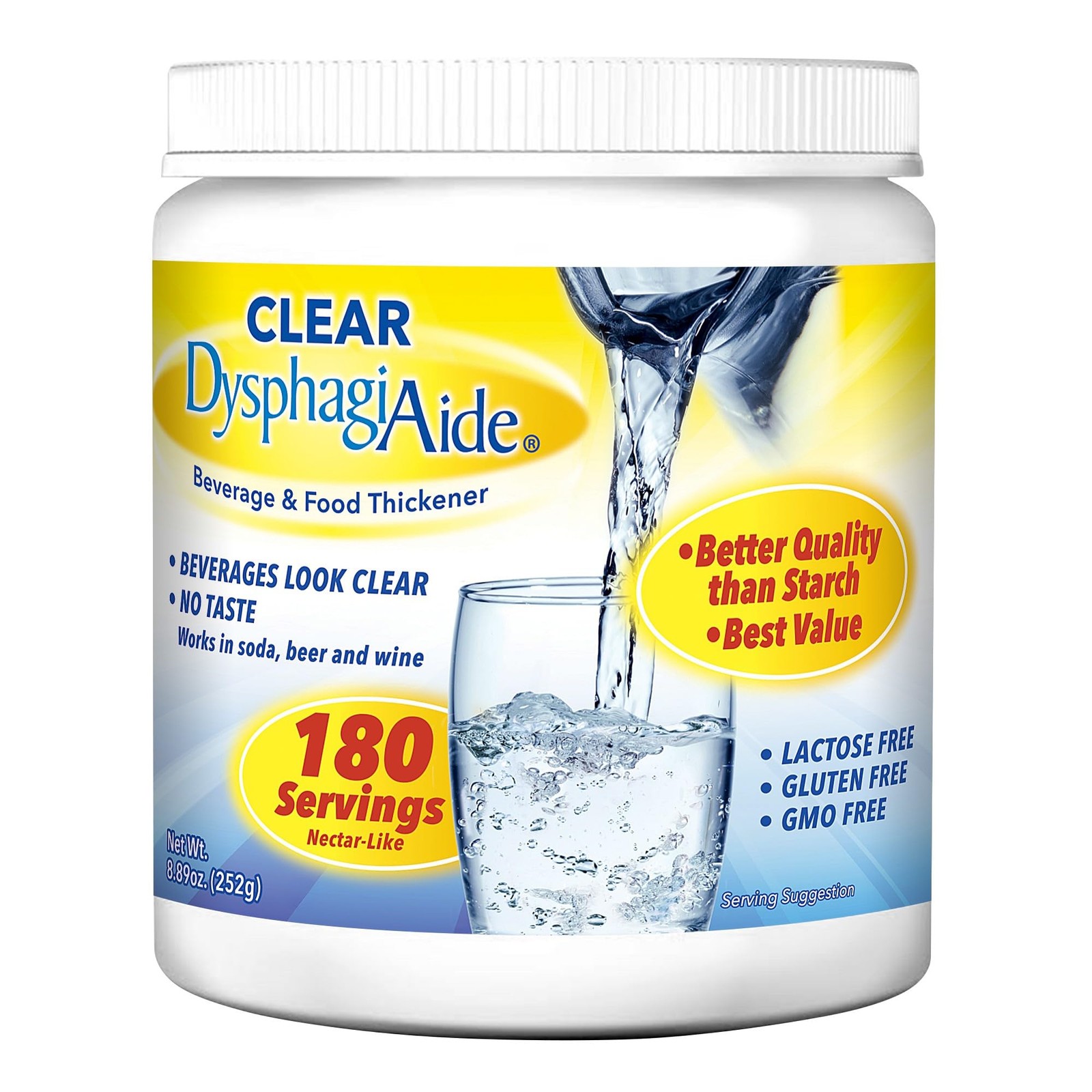Clear Thickener, 180 Serving Jar (252g), Xanthan for IDDSI Thickness Levels 1-4