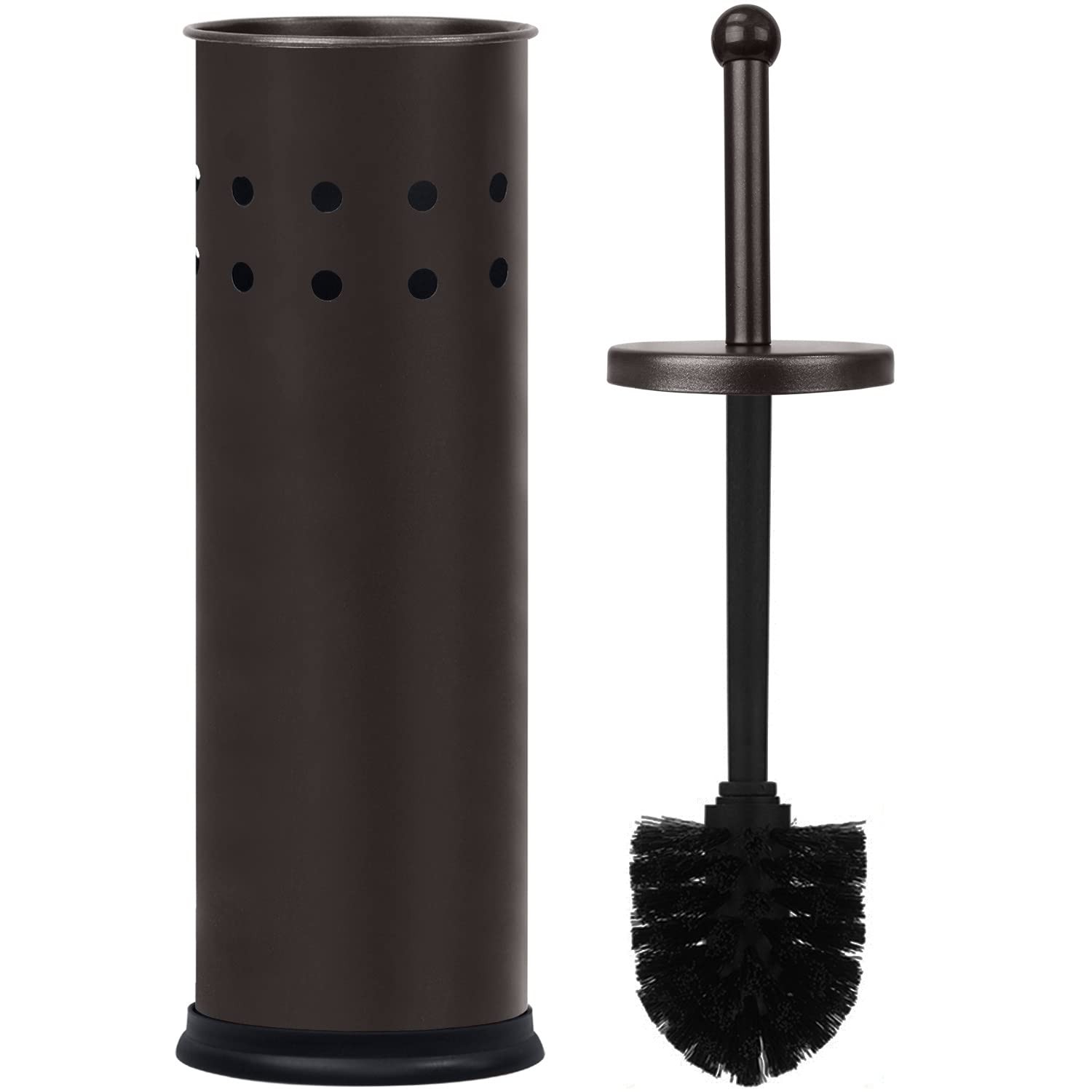 Blue Donuts Toilet Brush and Holder - Cleaning Bowl Cleaner, Standard, Bronze