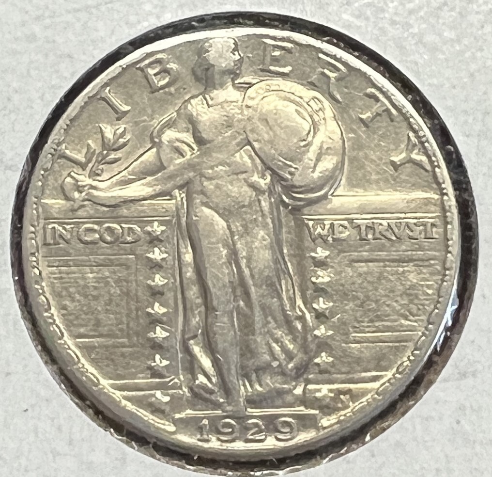 1929 STANDING LIBERTY SILVER QUARTER EXTRA FINE+  ACTUAL COIN #5962