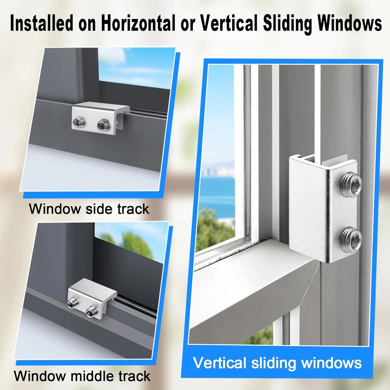 Sliding Window Locks (2 Sets), Secure Window Lock with Key, Window Locks for Up