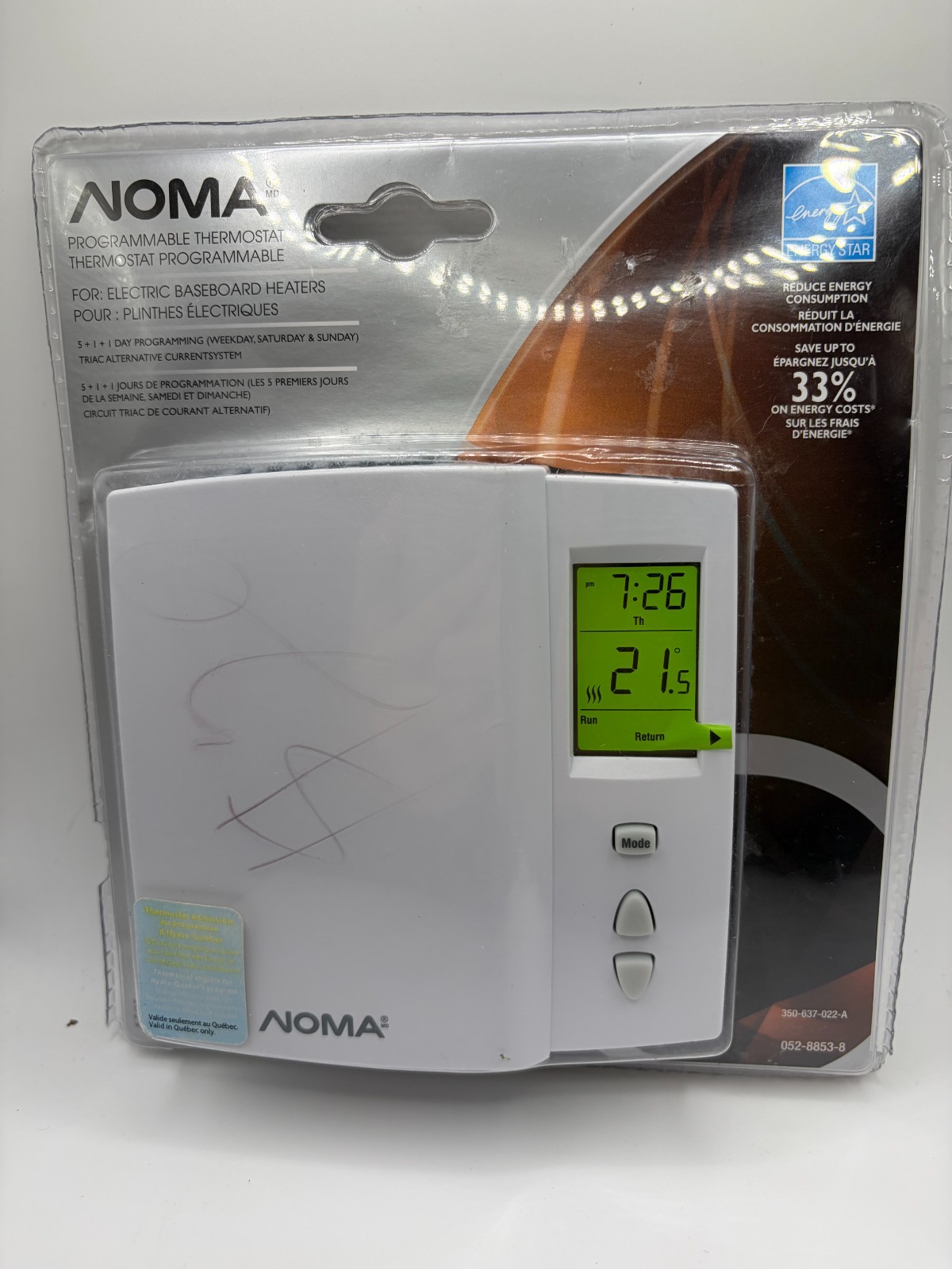 New Noma Programmable Digital Thermostat For Electric Baseboard Heaters 5+1+1