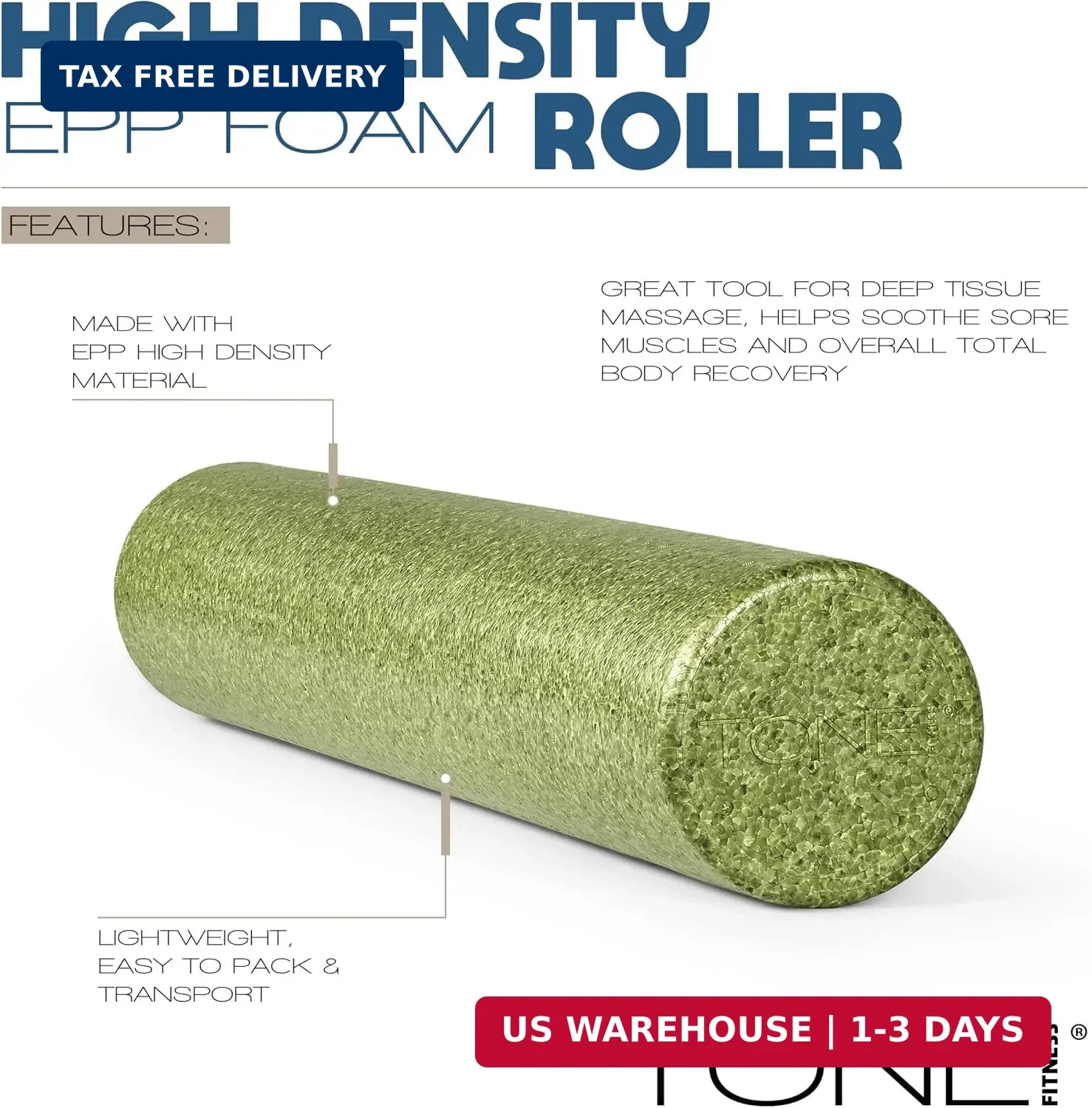 High Density EPP Foam Exercise Foam Roller for Yoga, Pilates, Stretching, Massag