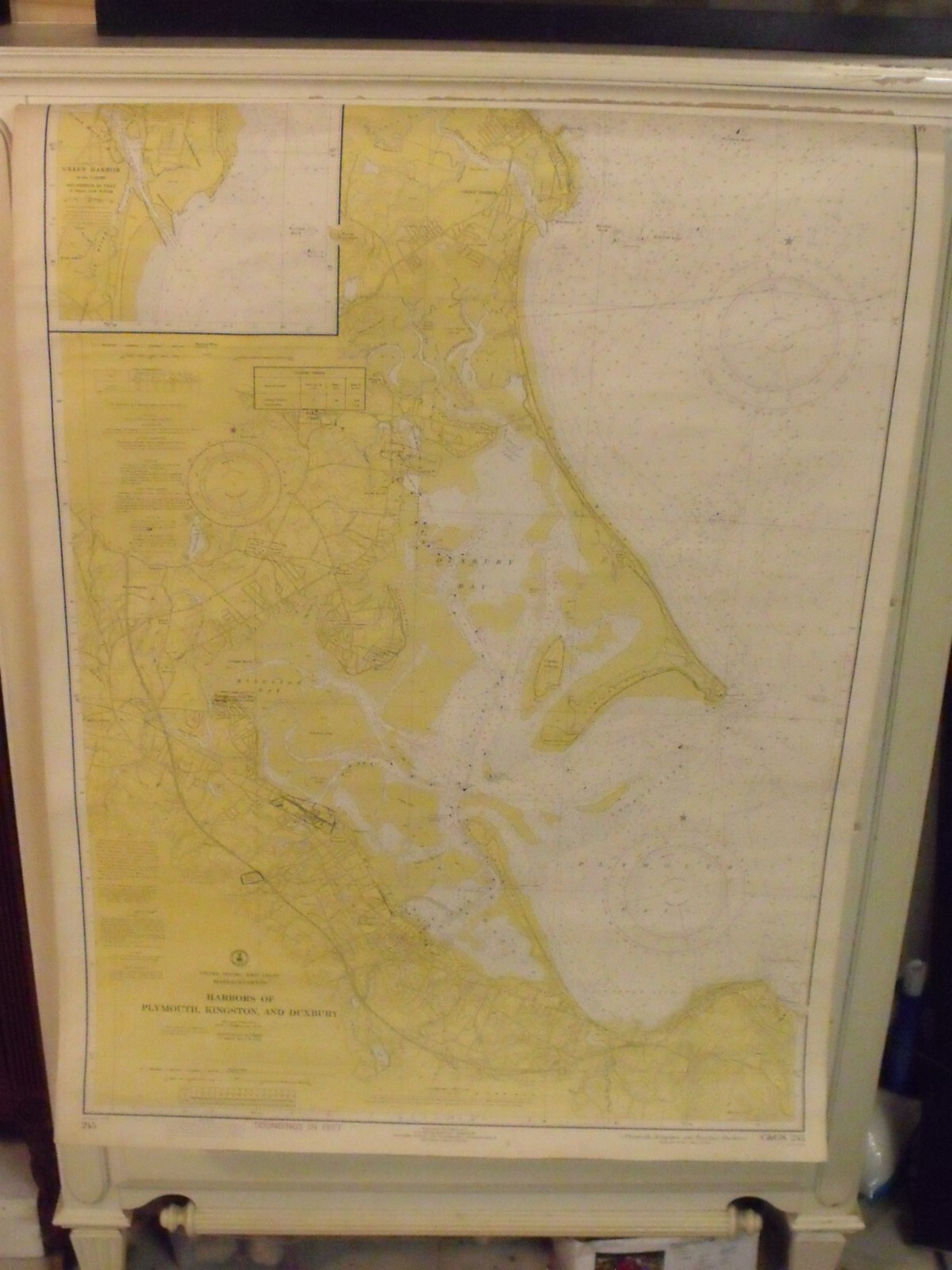 1972 NOAA Chart Harbors of Plymouth, Kingston and Duxbury; Green Harbor
