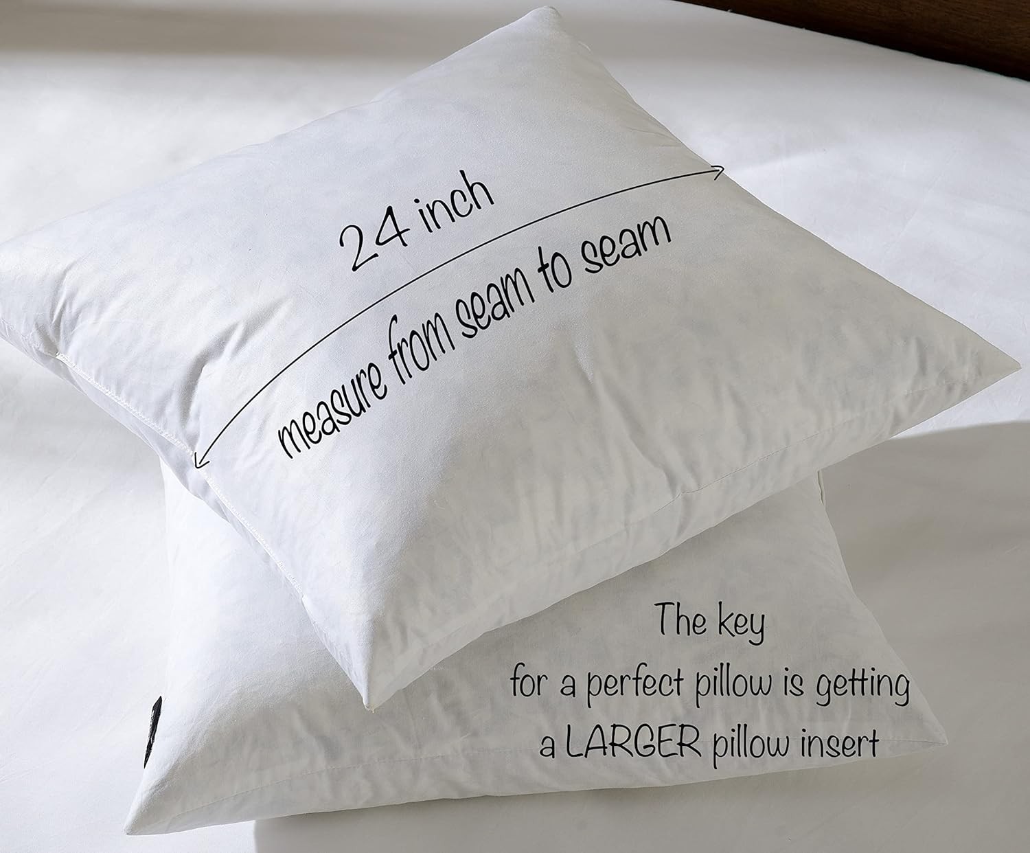 24x24 Euro Throw Pillow Inserts-Down Feather Pillow Inserts-Cotton Fabric-Set...
