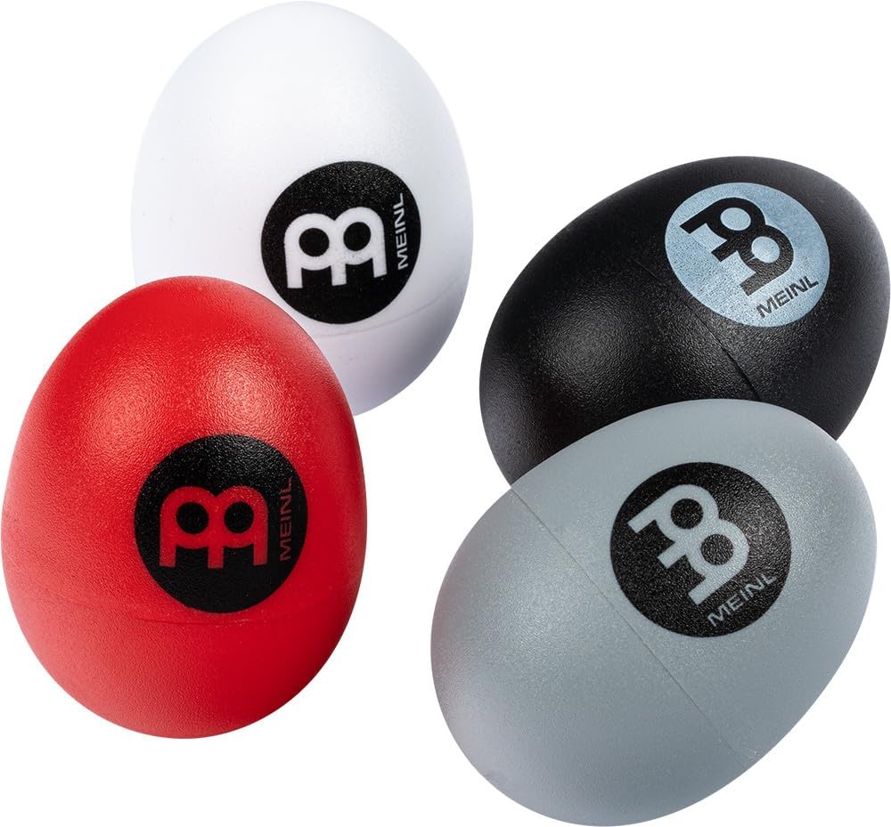 Meinl Percussion 4 Piece Egg Shaker Set Red Black White Gray with Volume Control