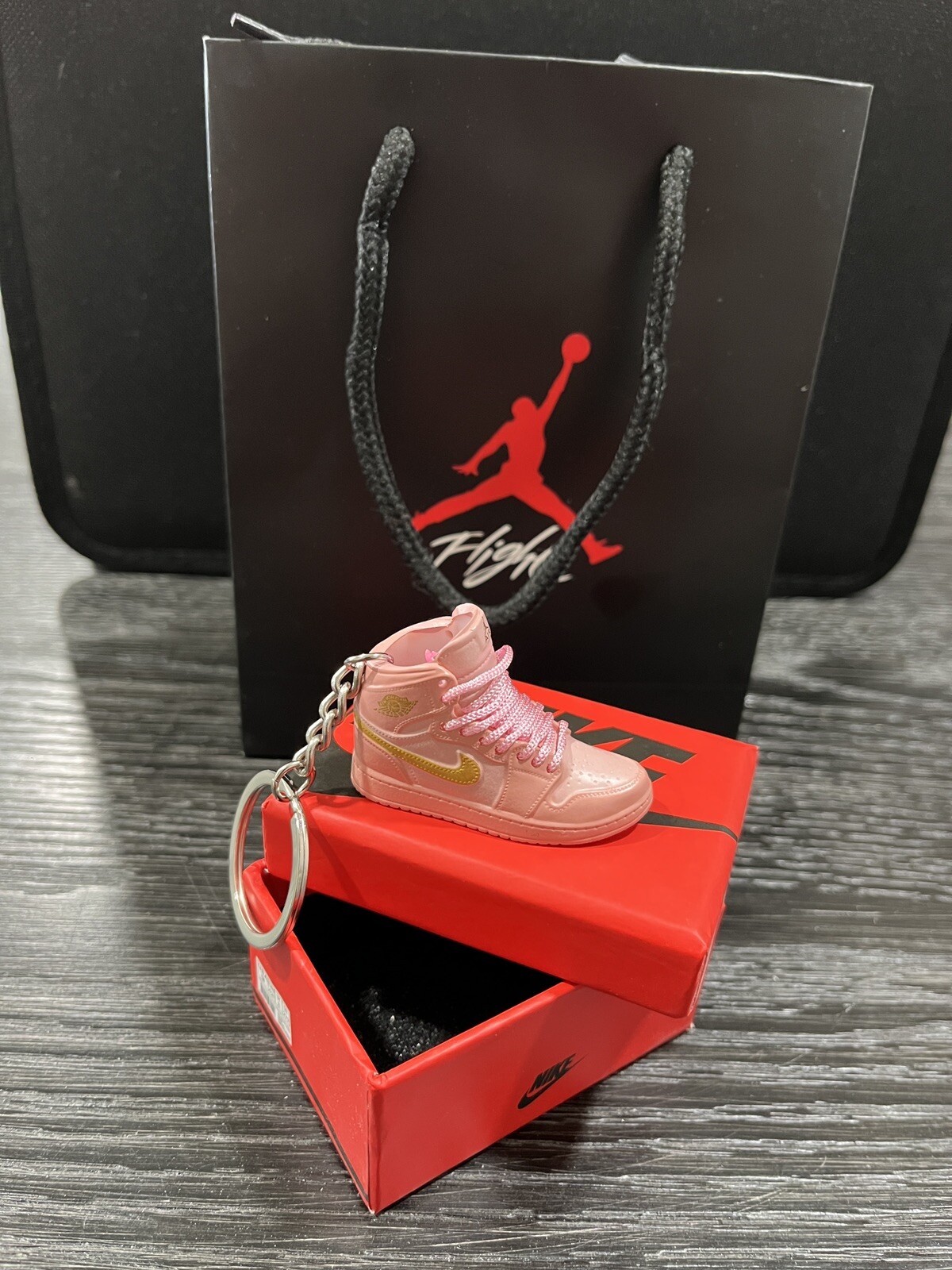 key chain Shoe With Bag & Box. Perfect Gift Present For Shoe Lovers.