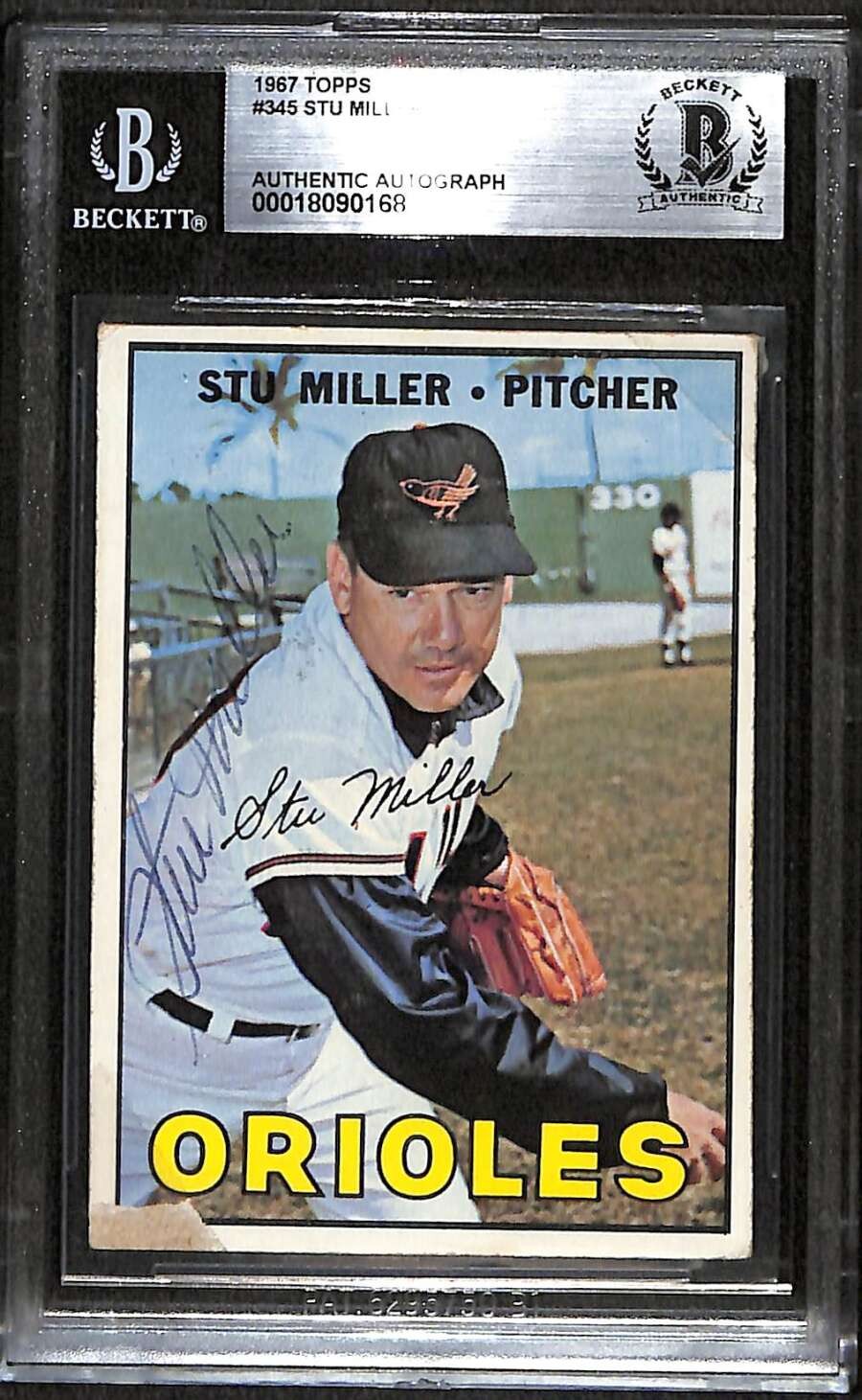 1967 Topps 345 Stu Miller  BGS Auto Autographed BAS Authentic C100158