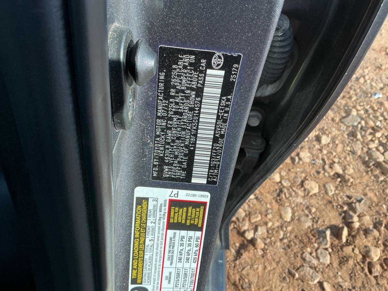 CAMRY 2012 Glove Box 4730718