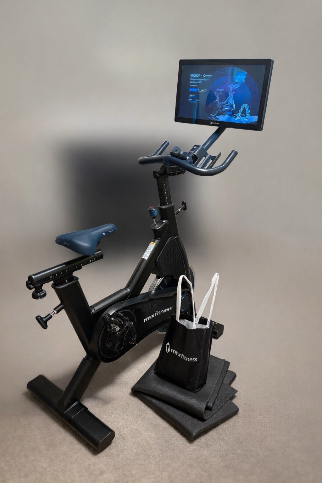 MYXfitness MYX Upright Exercise Bike Touchscreen Magnetic w/ Mat Bag