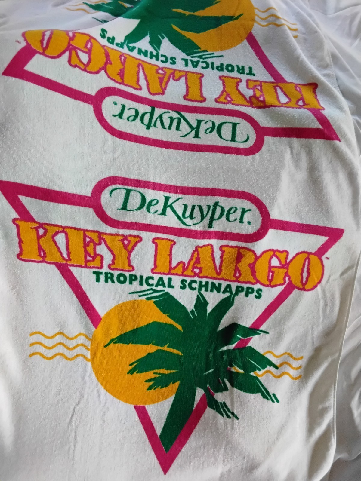 Retro Dekuyper Tropical Schnapps Key Largo Beach Towel Vtg. Liquor Promotional