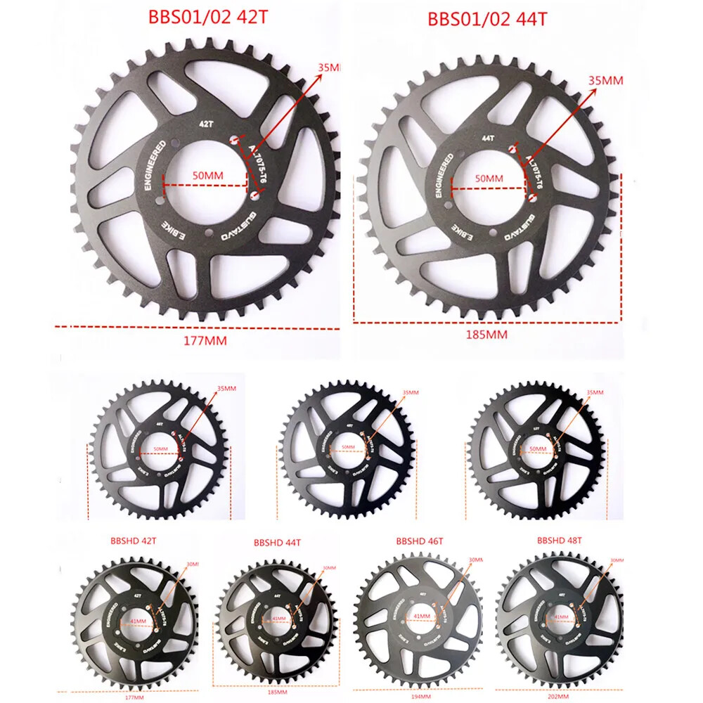 Electric bike Crankset 42-52T Chainwheel for Mid Drive Motor 250W-1000W