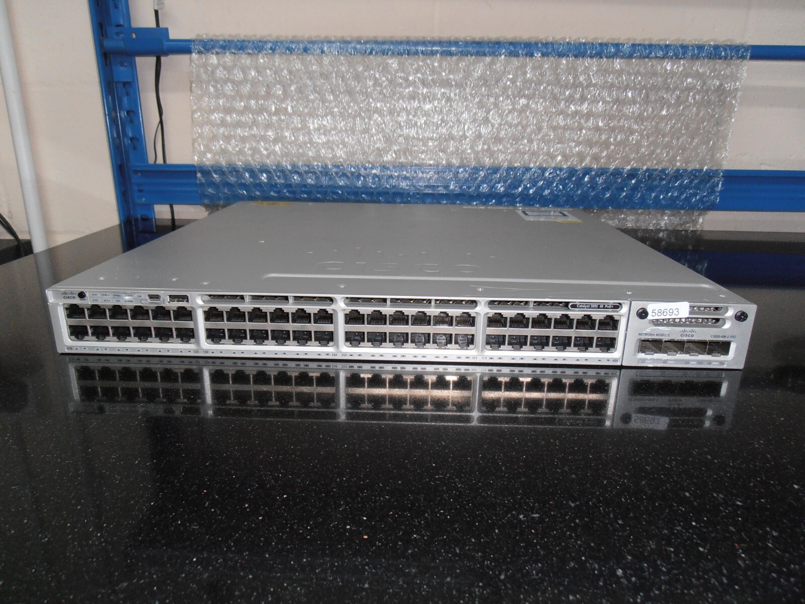 Cisco WS-C3850-48F-L 48 Port PoEP Gig  Switch 2 PWR-C1-1100WAC   C3850-NM-2-10G