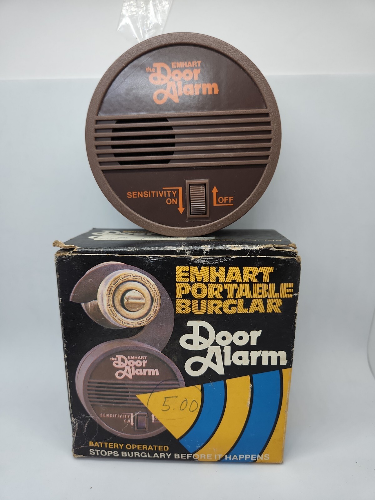 Vintage The Door Alarm - Portable Burglar Alarm by EMHART, No. 154 ( Tested )