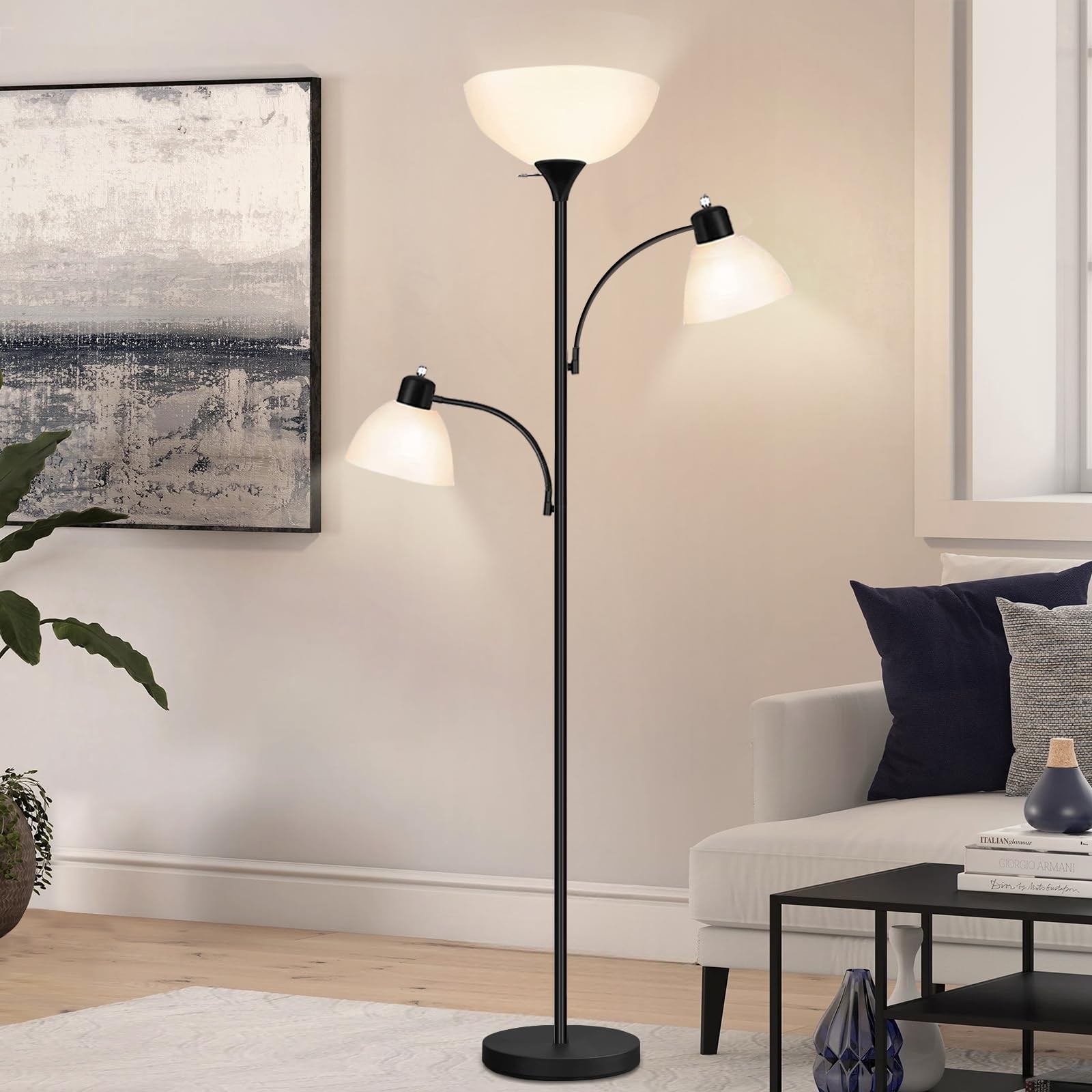 Luvkczc Floor Lamps for Living Room, 72" Tall Torchiere Large, Black