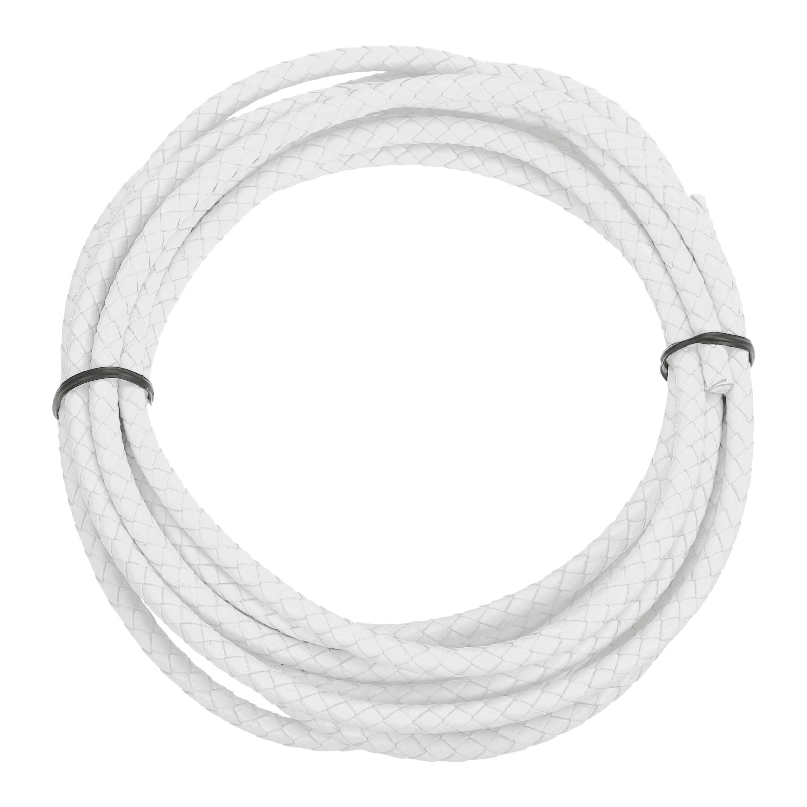 Braided Leather Cord, 6mm 3.3 Yard for Jewelry Making, White, 3 meters