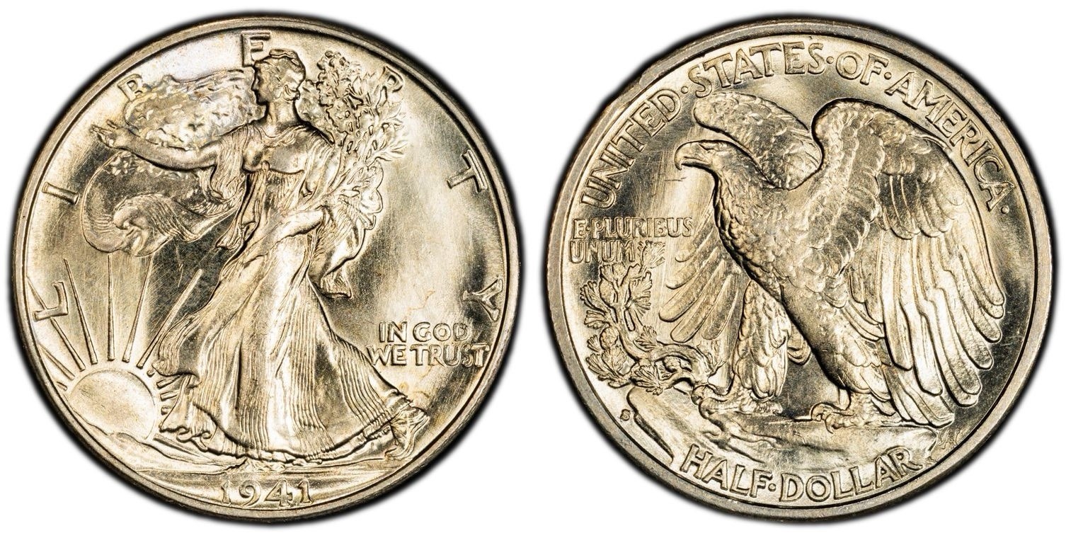 Walking Liberty 1941S FS-901 Missing Wing Feathers PCGS MS-63 50c Silver