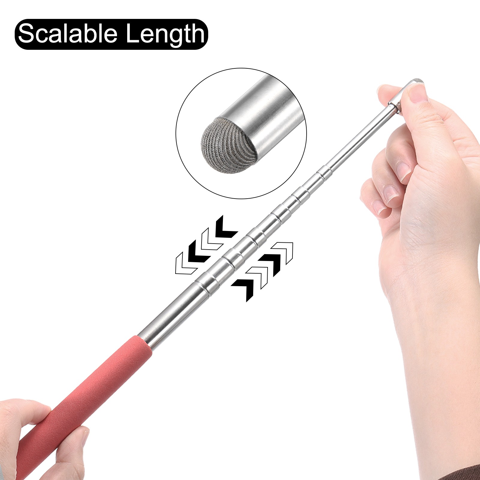 Telescopic Teachers Pointer Teaching Pointer 39 Inch, Red
