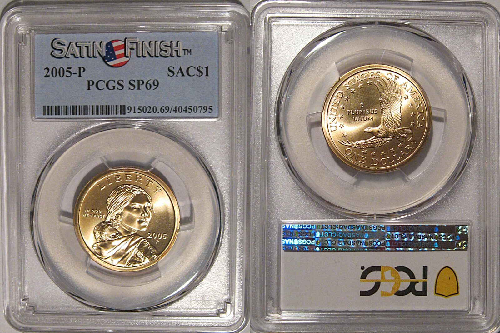 2005 P Sacagawea Dollar $1 PCGS SP69 Satin Finish
