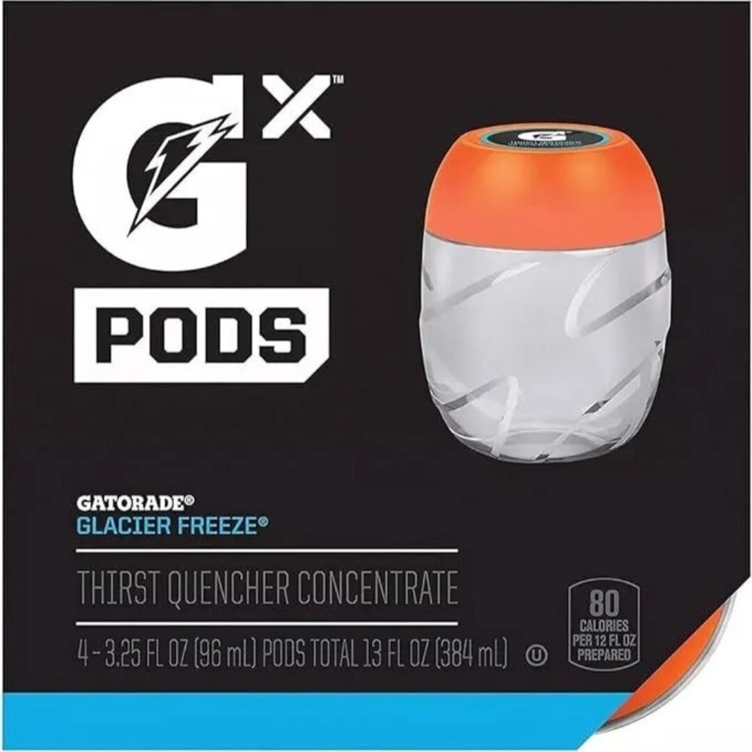 Gatorade GX Pods Glacier Freeze 4-3.25oz Pods BRAND NEW SEALED EXP 1/5/24