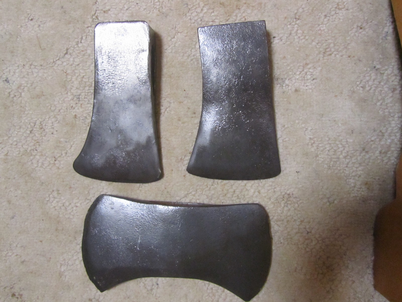 Vintage Lot Of 3 Unmarked Double Bit Axe Head and single bit head