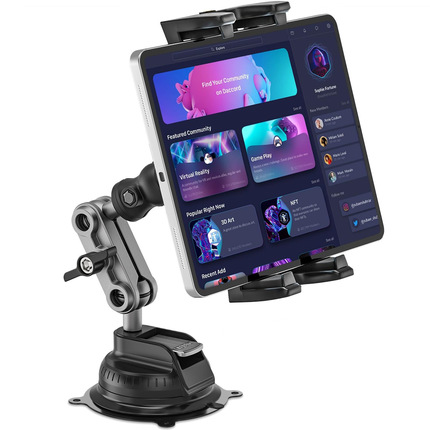 Heavy Duty Tablet Mount | Car Truck Dash/Windshield Holder for 4.7"-12.9" iPad