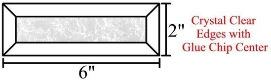 Stained Glass Supplies - 2x6 Bevels - Box of 30 - GLUE CHIP