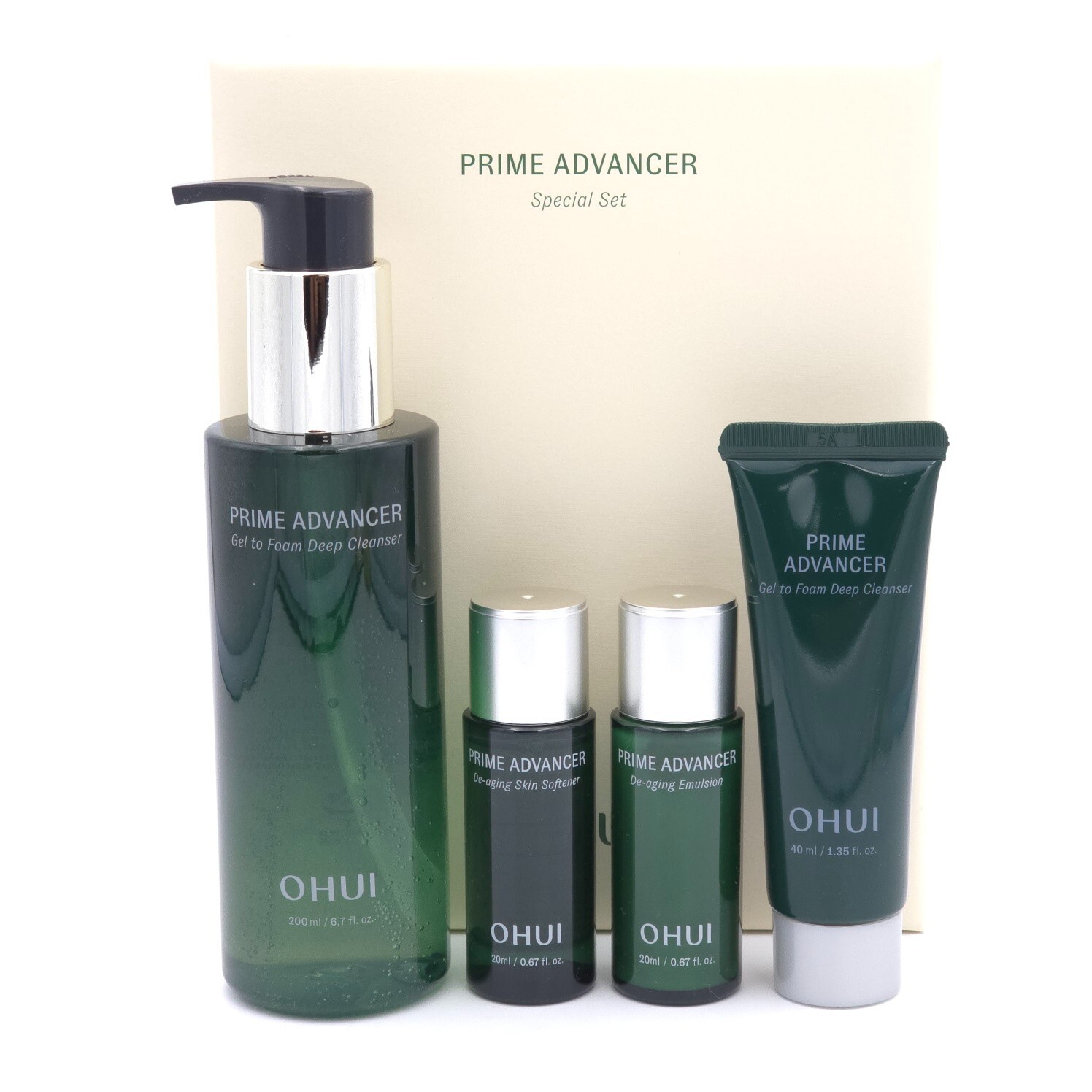 O HUI Prime Advancer Gel to Foam Deep Cleanser Special Set 4 Items K-Beauty