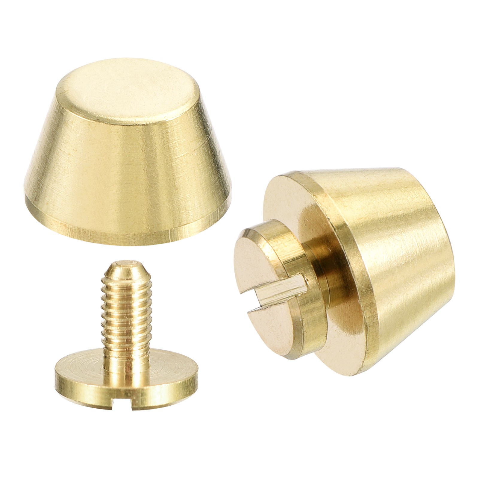 12x7mm Flat Studs Rivet Purse Handbag Feet Nails Brass Leather Craft DIY 8 Sets