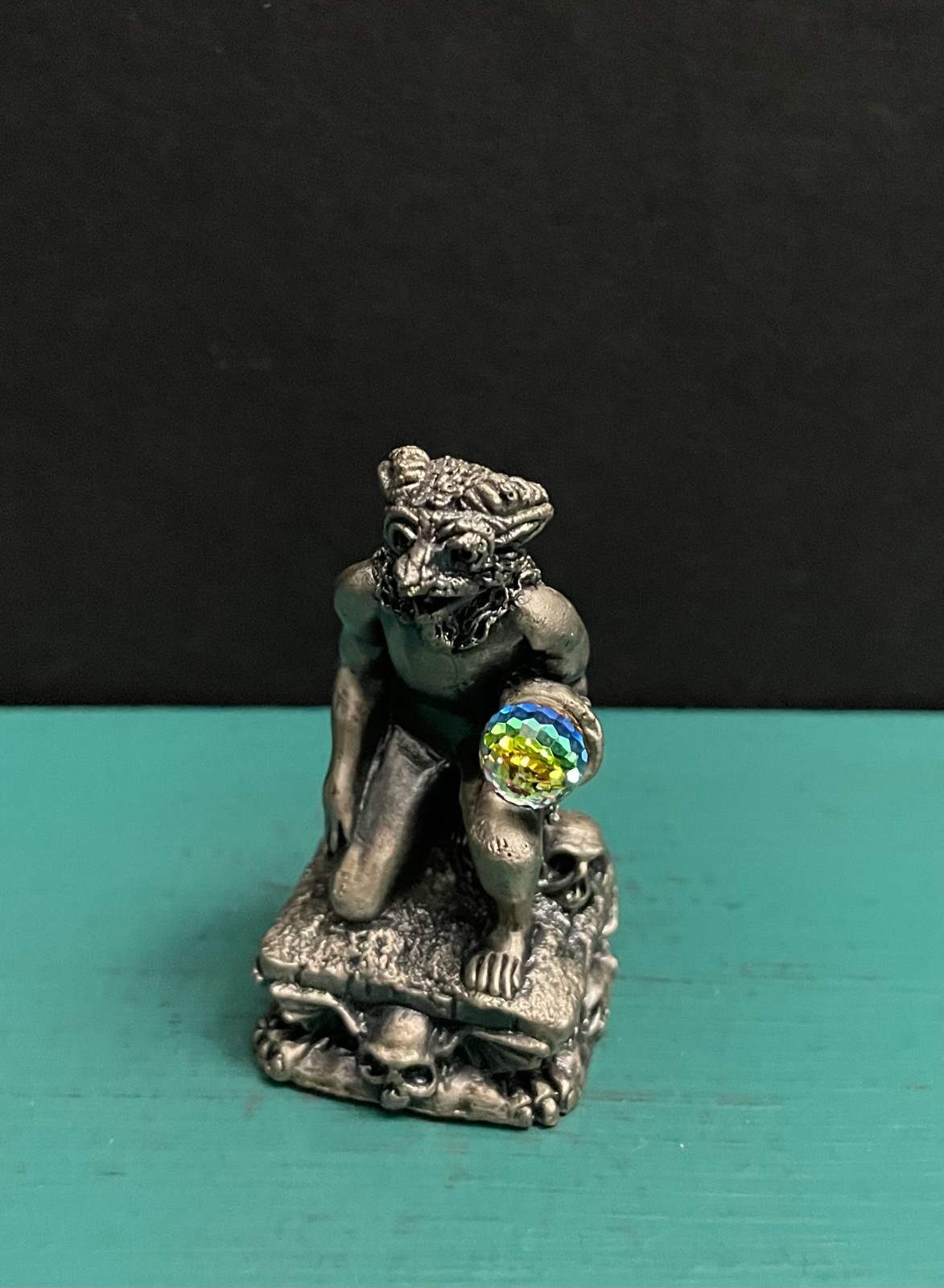 Gorham Tudor Mint Pewter Demon Beast Creature Magic Crystal Chess Figurine D&D