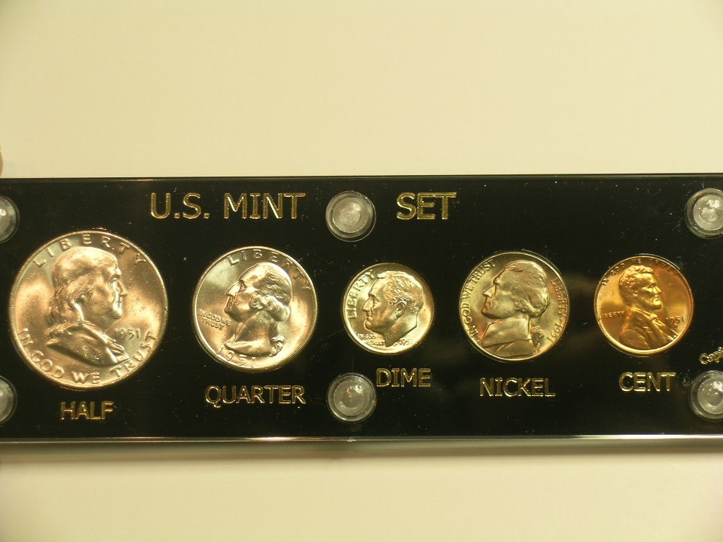 1951-D Brilliant Uncirculated Coin Year Set -Capital Holder   Denver Mint