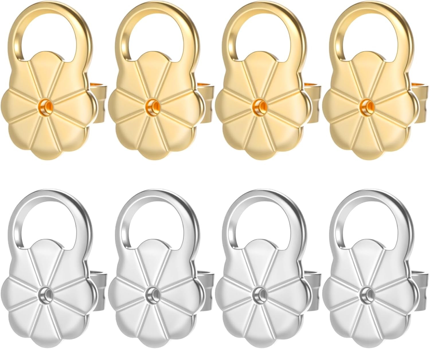8 Pcs Earring Backs for Droopy Ears, Earring Lifters Backs with Ear Lifting Supp