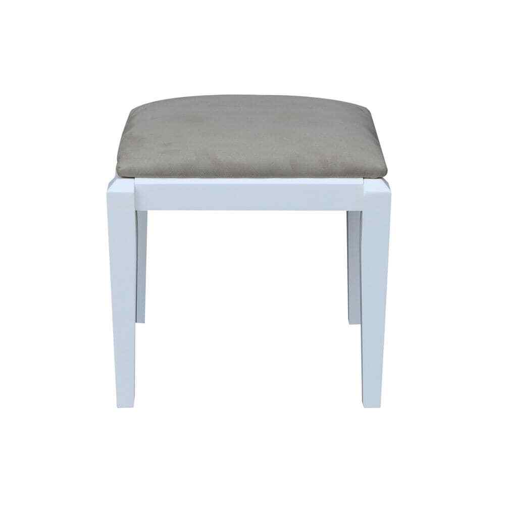 International Concepts Vanity Bench White Backless Upholstered Seat Solid Wood