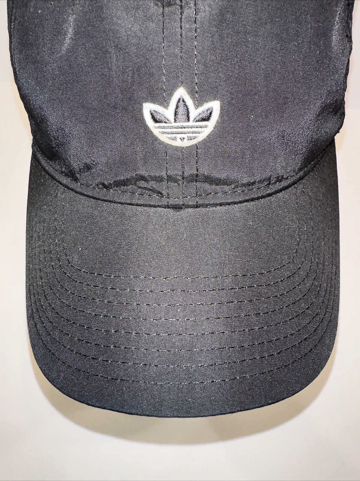 Adidas Womens Black Hat Cap Adidas Logo on Front Strap Buckle Nylon Lt Wt.