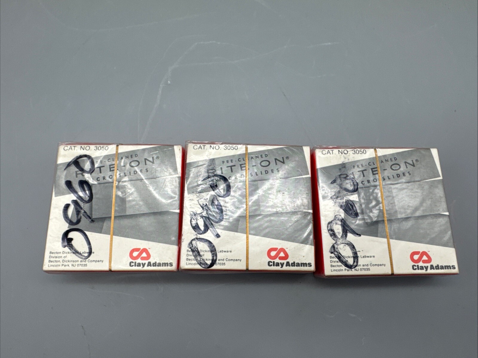 Lot Of 3 CLAY ADAMS 3050 PRE-CLEANED GOLD SEAL RITE-ON MICRO SLIDES 25X75MM