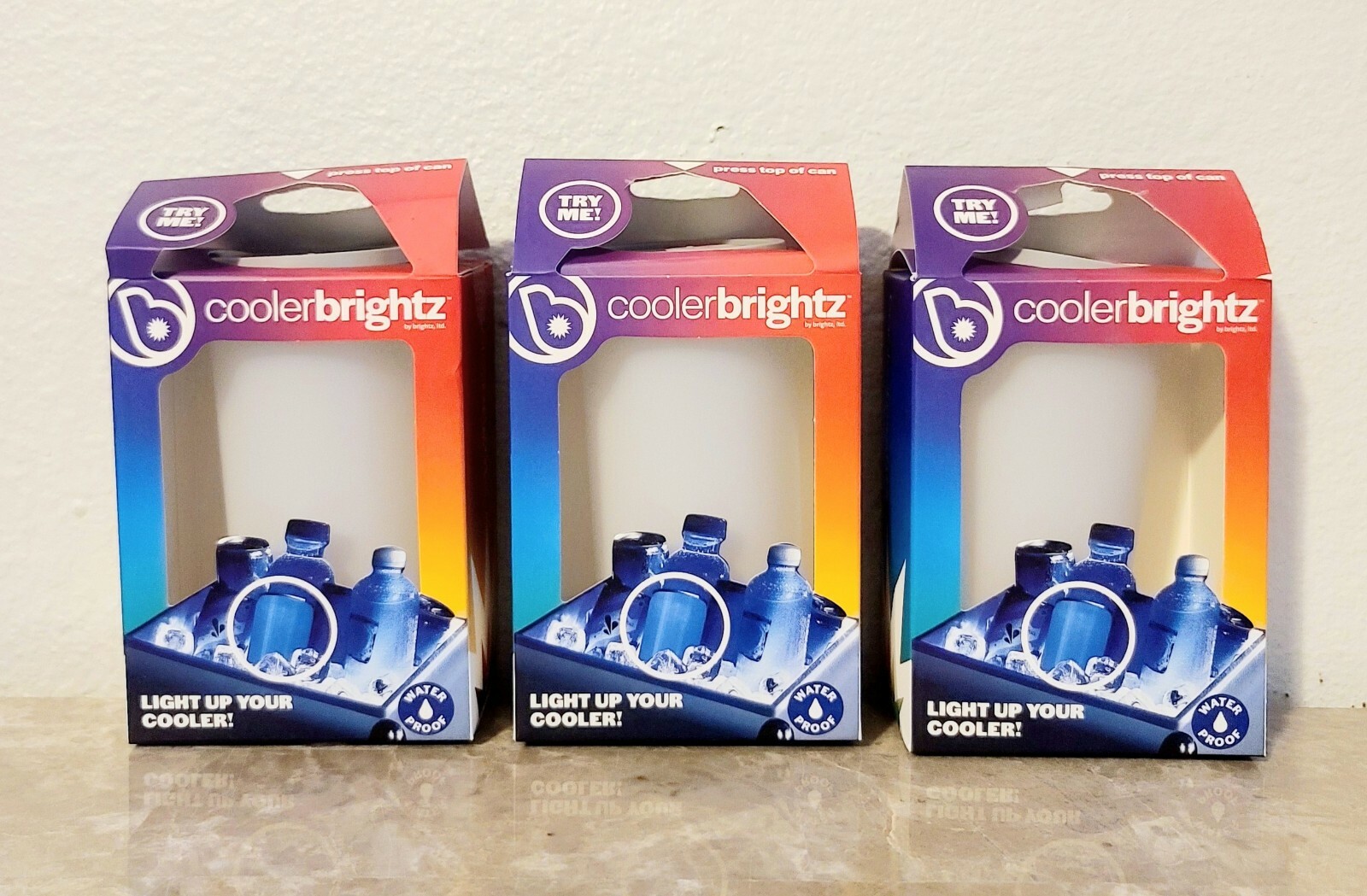 Cooler Brightz Light Up Glow Can FOR Ice Chest ~ 3 Pack