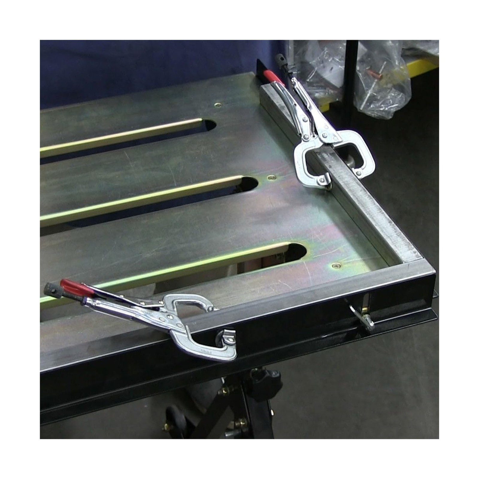 Steel Welding Table, 1.1″ (28mm) Tabletop Slots, Adjustable Angle & Height