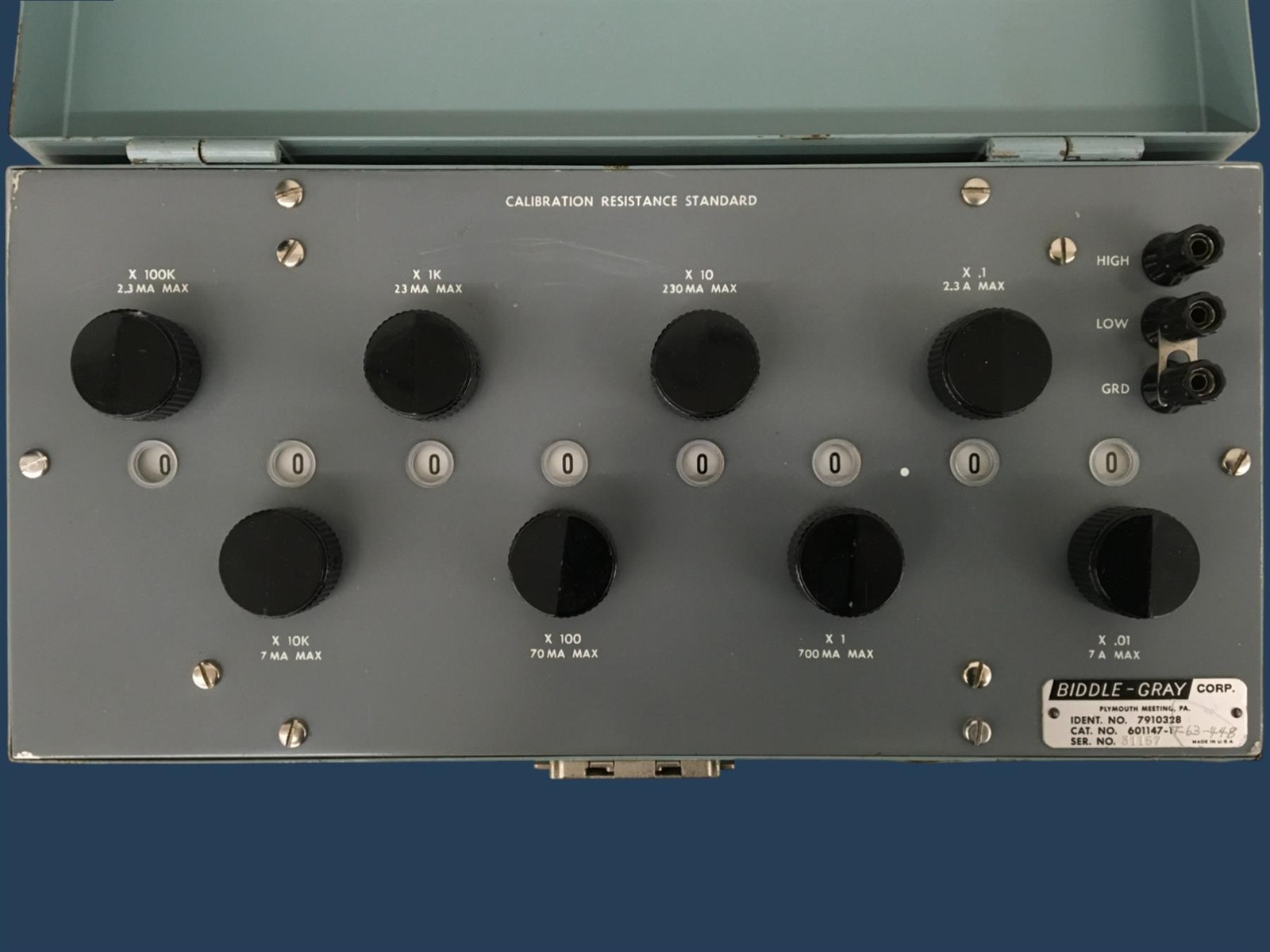 Biddle-Gray Corp. 601147-1 Calibration Resistance Standard