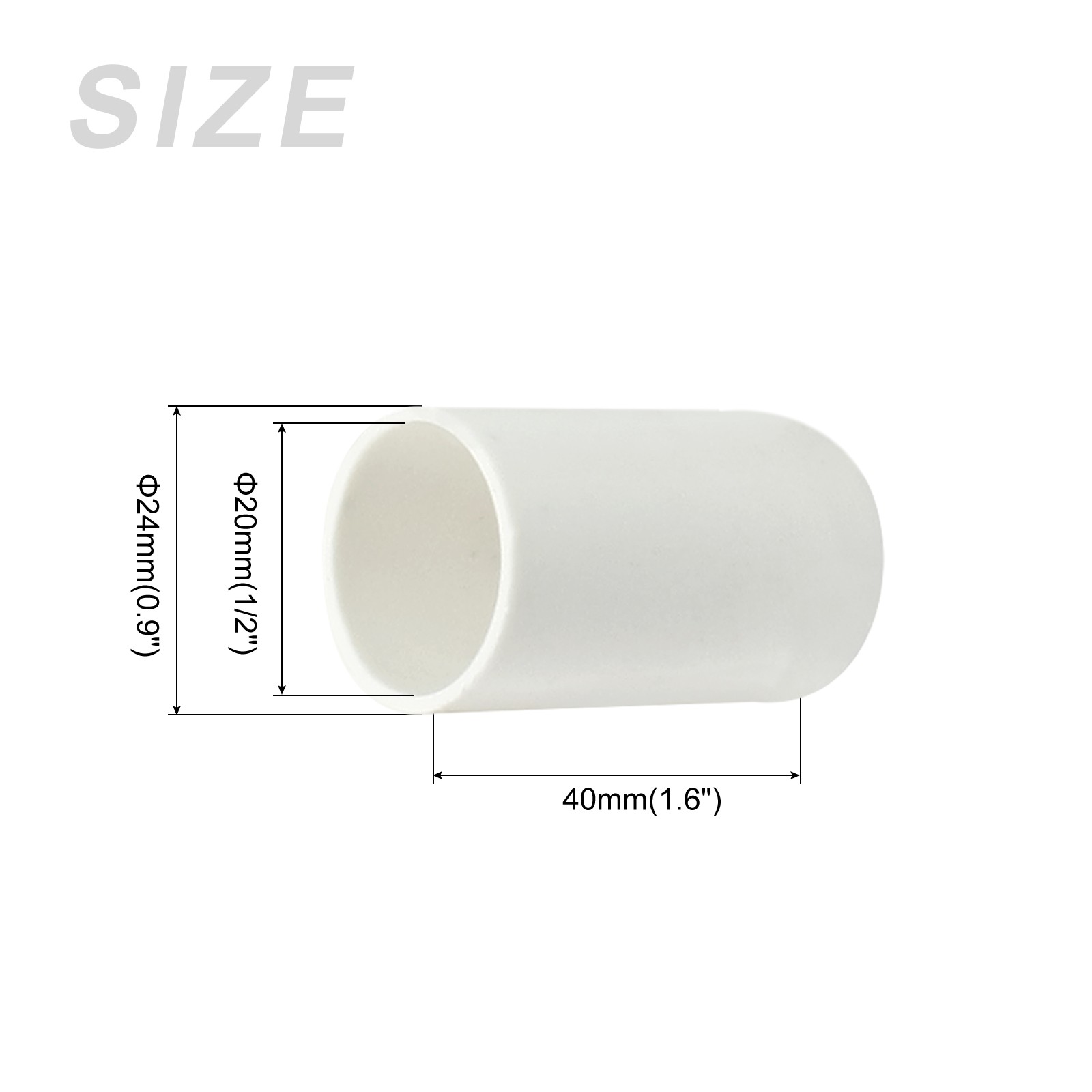 PVC Pipe Fitting 1/2" 10Pcs PVC Pipe Coupling Adapter for DIY White