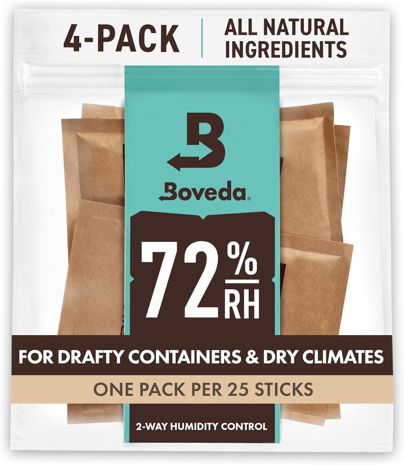Boveda 72% Two-Way Humidity Control Packs For Wood Humidifier Boxes – Size 60 –