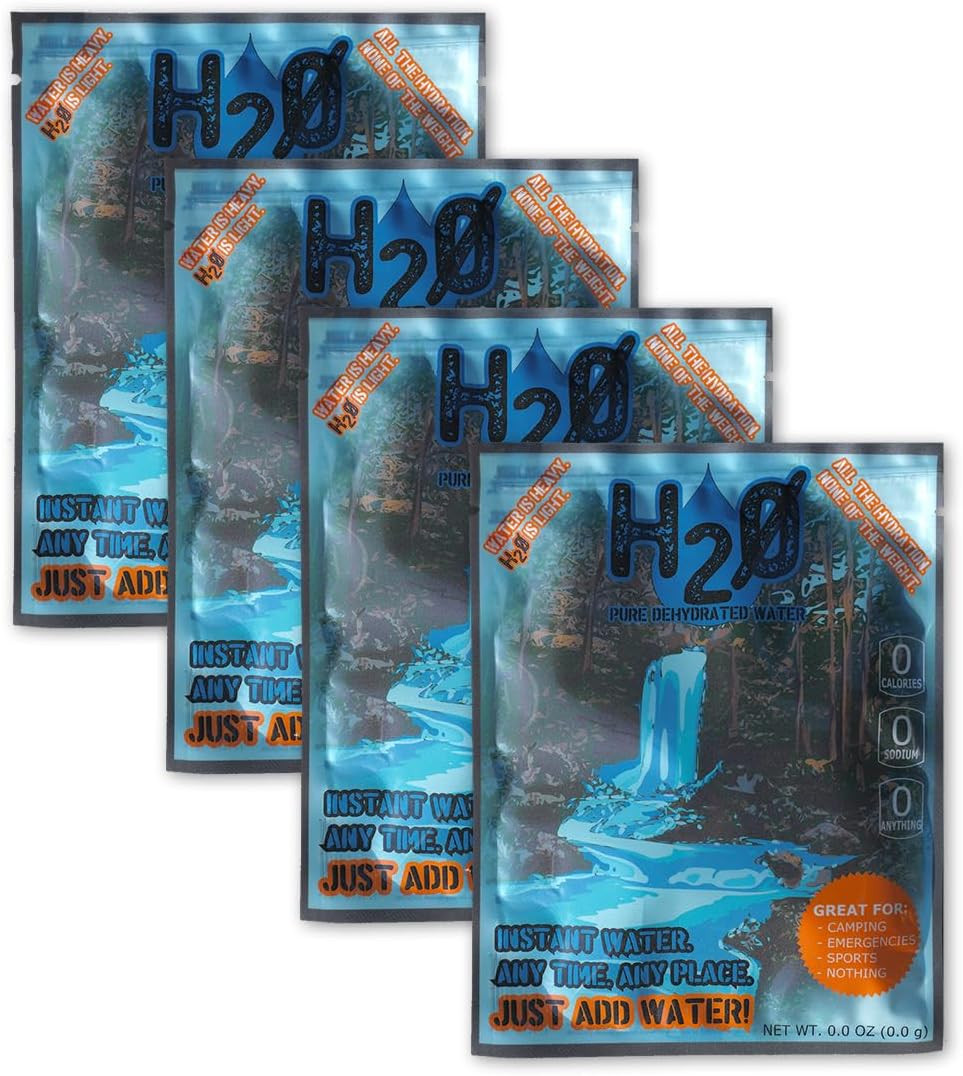 Dehydrated Water Prank Packet | H2Zero Drink Mix Gag Gift (4 Pack) | Humorous No